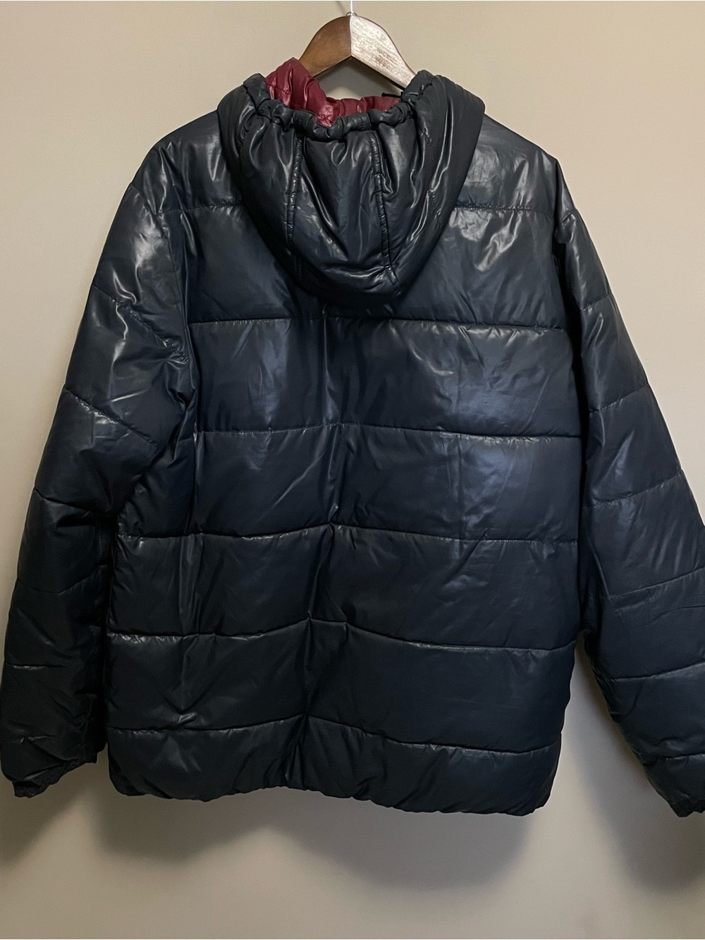 Point Zero Charcoal Grey & Burgundy Reversible Puffer Jacket Men’s XL - Picture 8 of 15